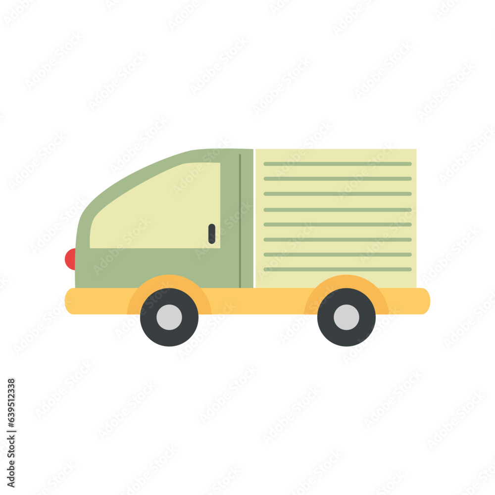 Cute Cartoon Vehicle Illustration Isolated In White Background Cute Cartoon Vehicle Illustration Isolated In White Background