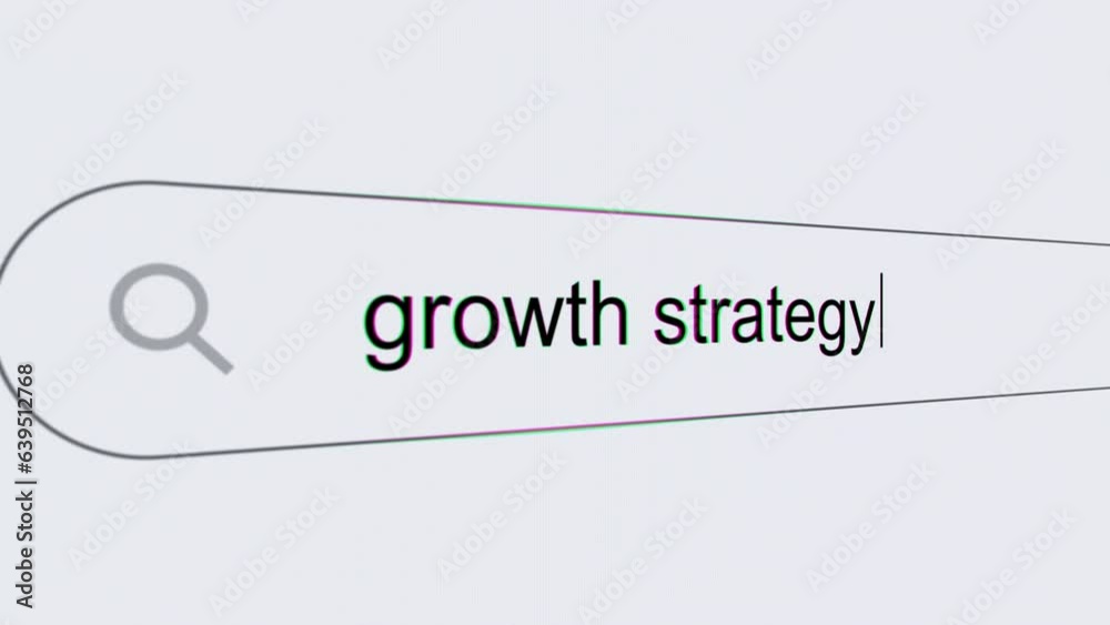 Growth strategy - Internet browser search bar typing growing related argument with camera movement. Growth strategy - Internet browser search bar typing growing related argument with camera movement.