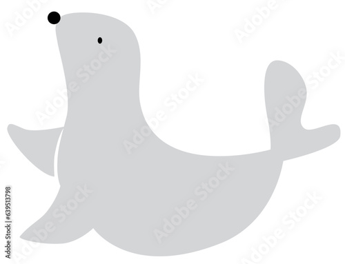 Cute Seal Pup in a Minimal and Simple Style

