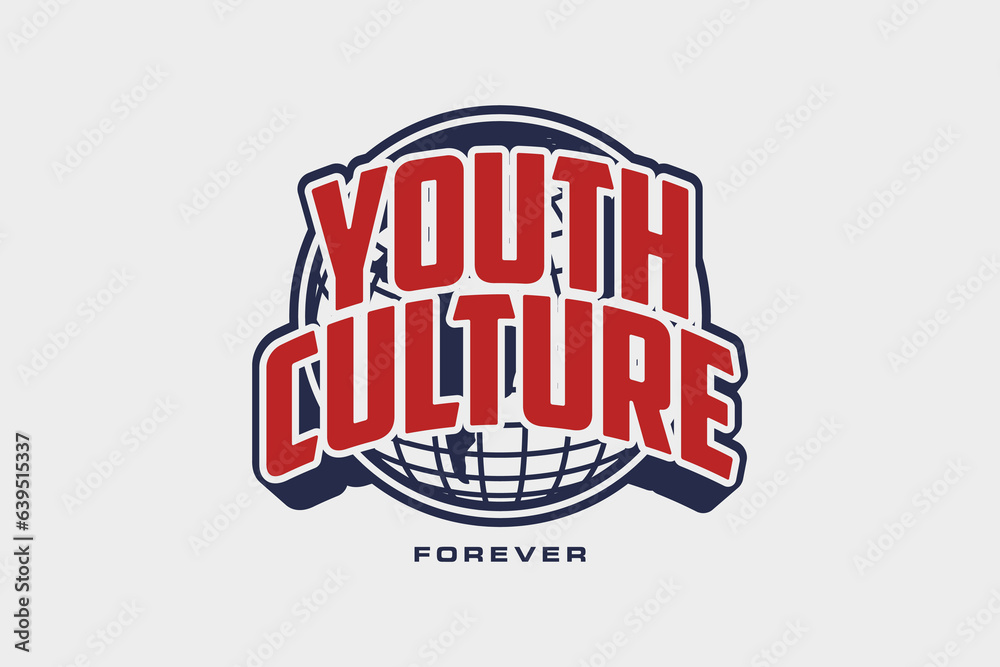 Fototapeta premium Creative streetwear us city typography concept vector graphic template design 