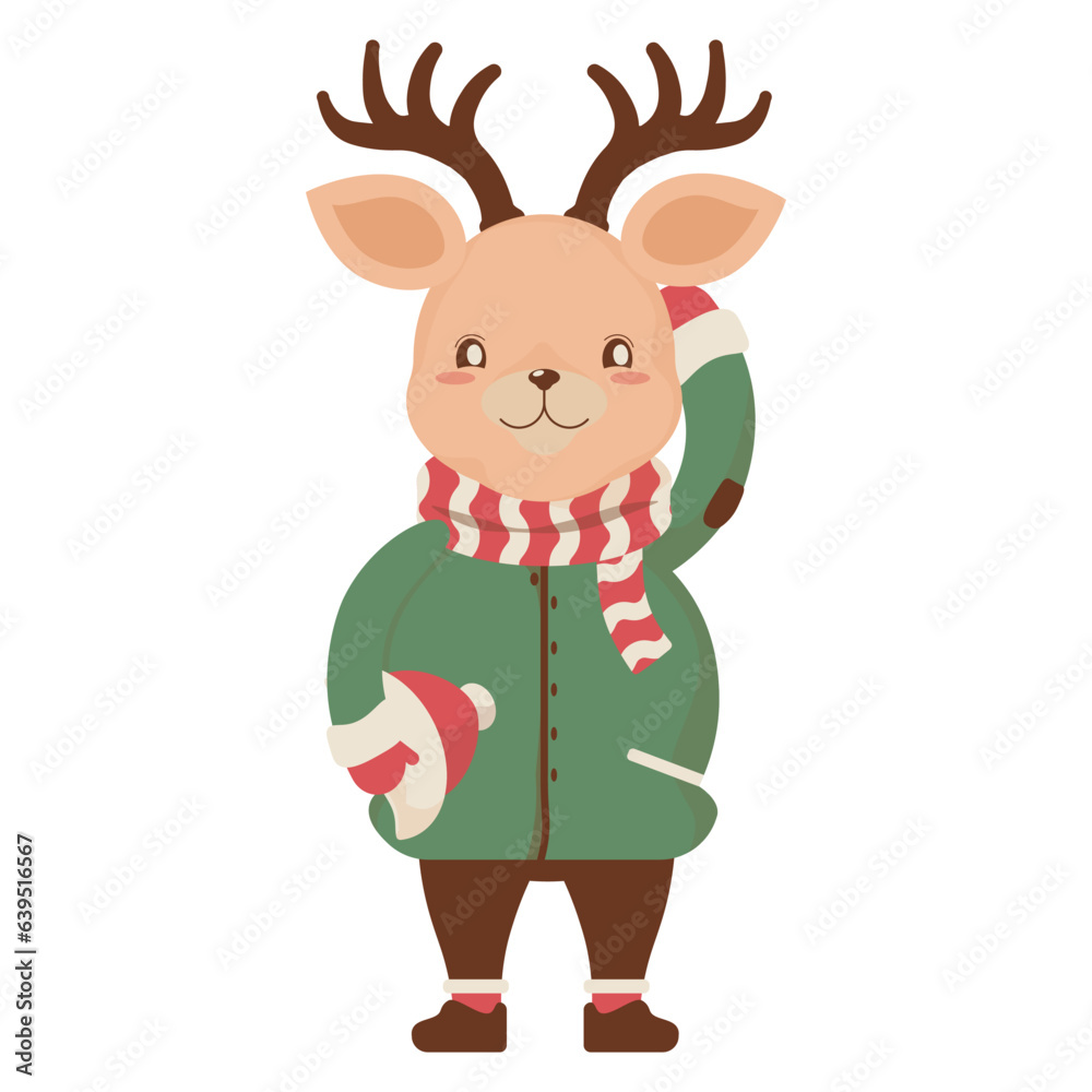 Fototapeta premium Christmas Deer Illustration