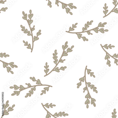 herbs condiments art cooks pattern textile branch
