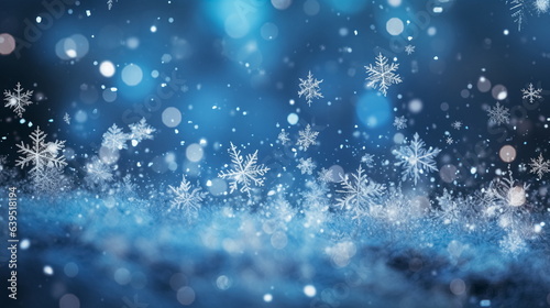 snowflakes falling in winter time background © CreativeImage