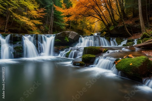 waterfall in autumn