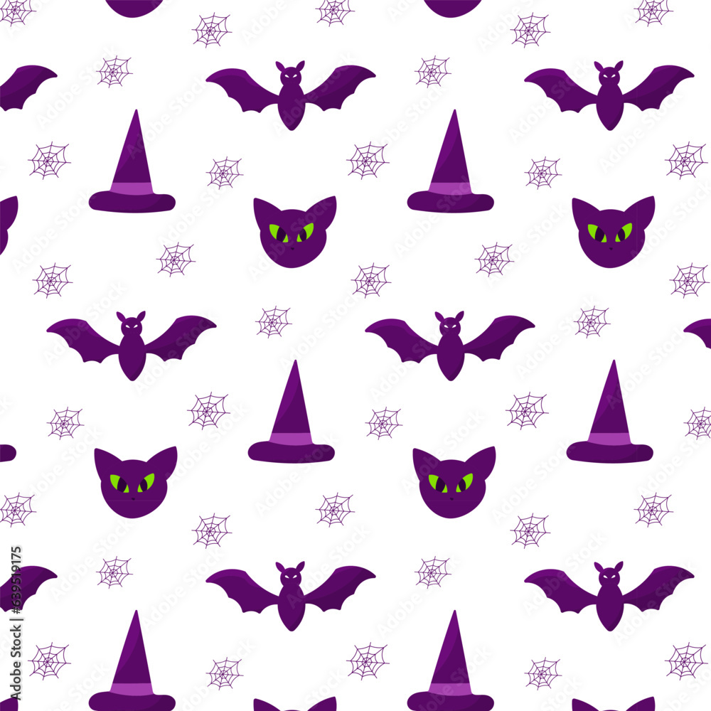 halloween bat hat witch cobweb pattern textile