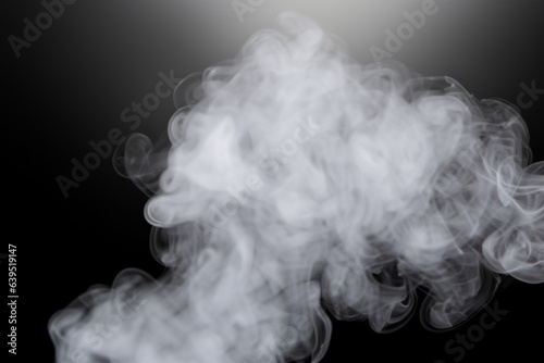 Beautiful white smoke with natural pattern on black background with charming pattern