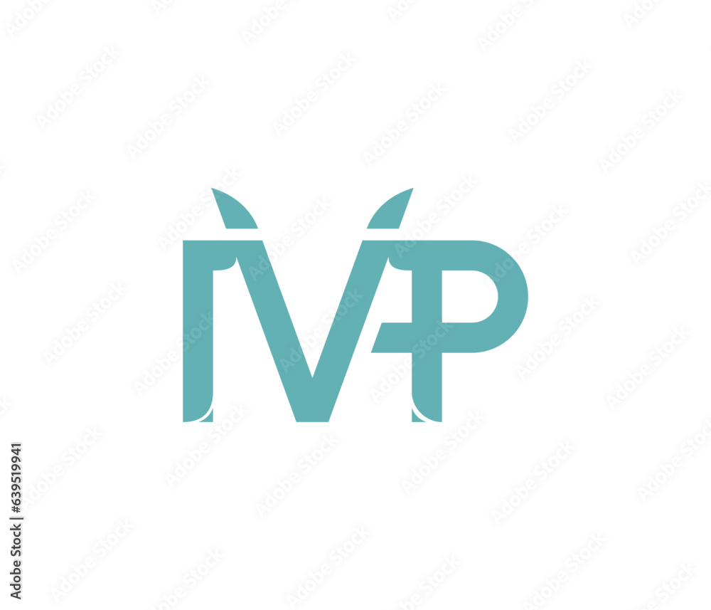 MVP letter logo design with negative space concept. MVP letters connected. MVP letter logo design with negative space concept. MVP letters connected.