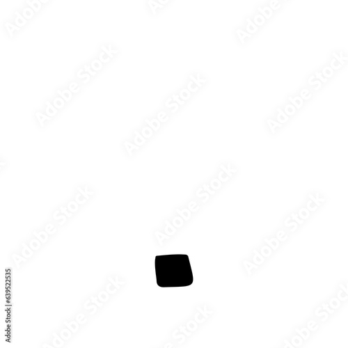 Symbol full stop black font in childlike style isolated on white background. For font, typography, branding, logo, lettering, education, signboard, alphabet, presentation, paper.