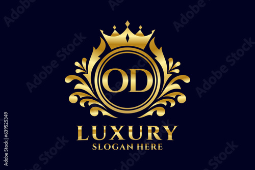 Initial OD Letter Royal Luxury Logo template in vector art for luxurious branding projects and other vector illustration.