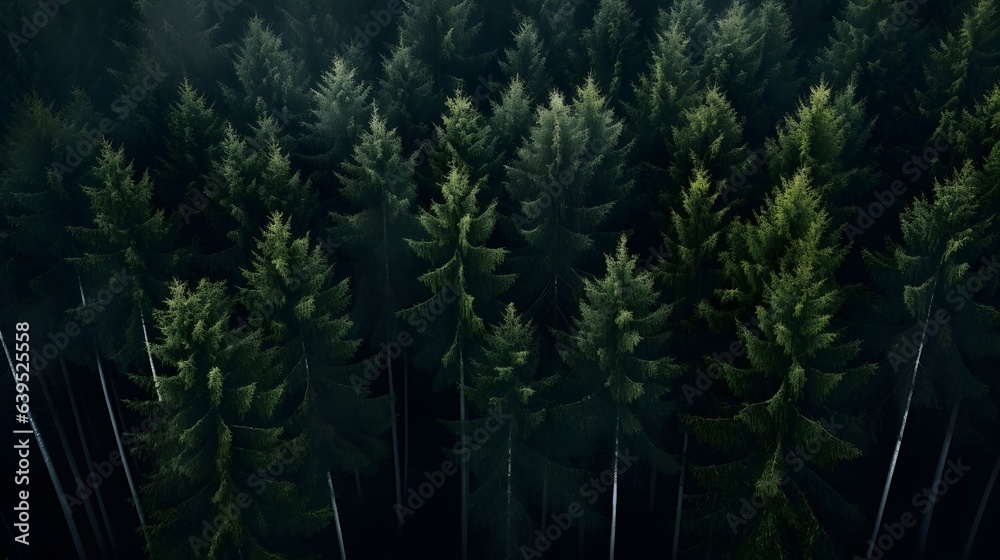 trees in the forest from above, AI Generative