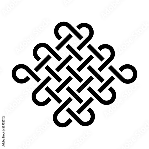 Celtic knot vector illustration. Celtic national style interlaced pattern isolated vector. Patrick's Day celebration. Nordic symbol.