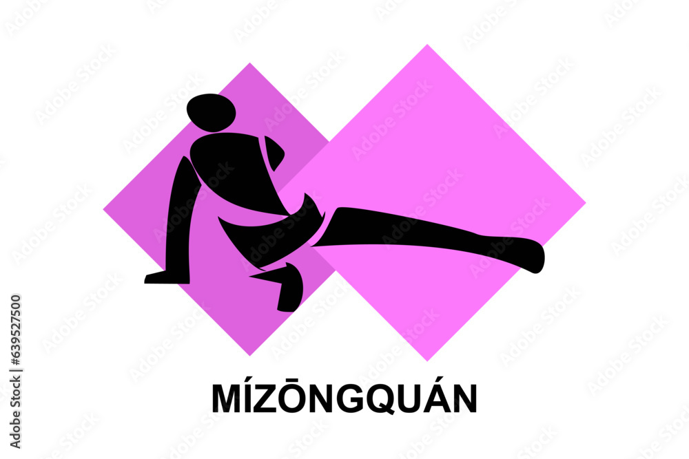 Mizongquan (Lost Track Fist) sport vector line icon. sportsman, fighting stance. sport pictogram illustration. Mizongquan (Lost Track Fist) sport vector line icon. sportsman, fighting stance. sport pictogram illustration.