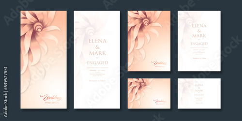 Elegant Browns Color Theme Floral Invitation with Three Variations © M6G