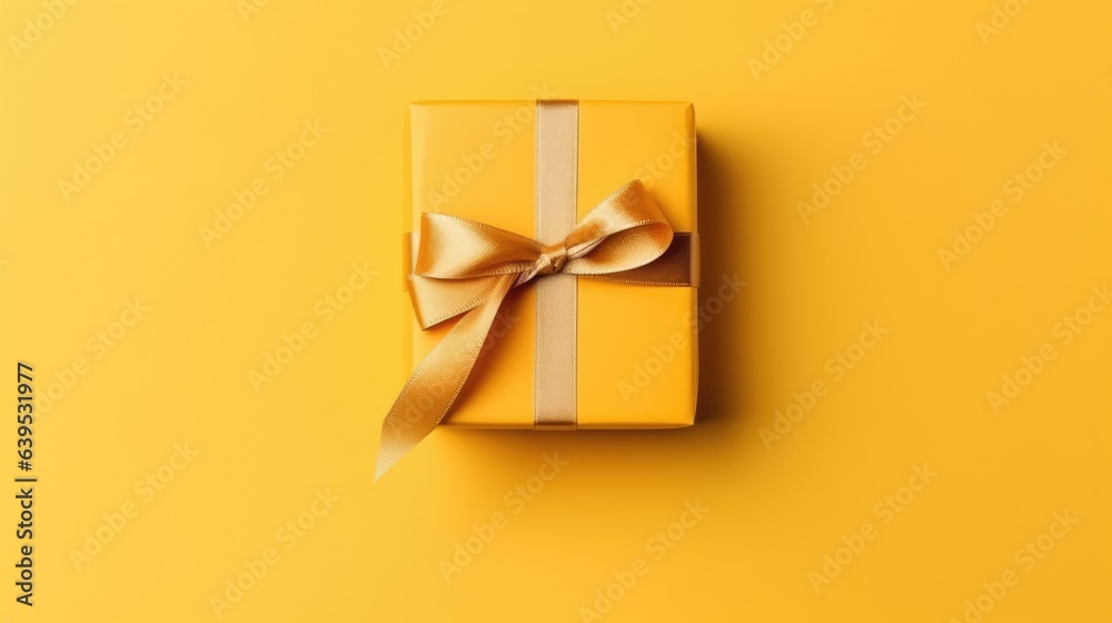 box with gift, for birthday, festive date anniversary, happy valentine's day and wedding. Christmas and New Year gift boxes flat top view. generative ai - obrazy, fototapety, plakaty 