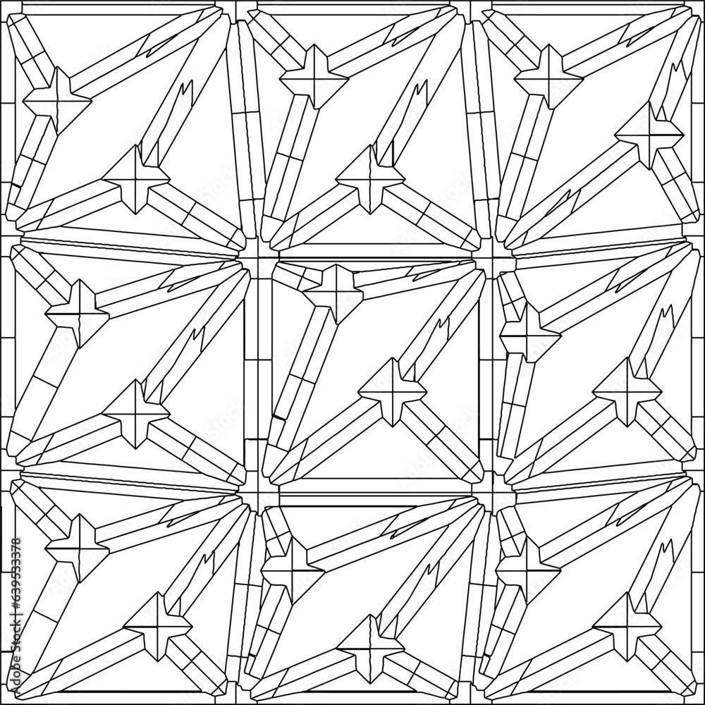 Stylish texture with figures from lines.Abstract geometric black and white pattern for web page, textures, card, poster, fabric, textile. Monochrome graphic repeating design. 