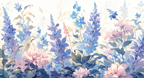 Vintage Salvia Design with Complementary Colors Background