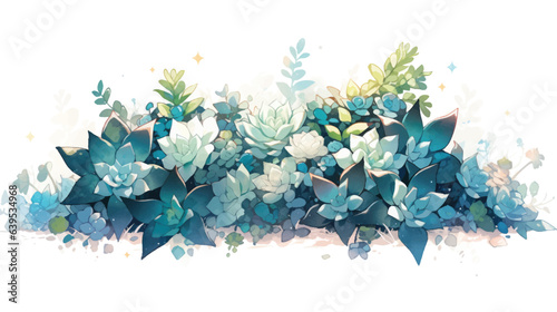 Watercolor Vintage Hoya Art with White Background