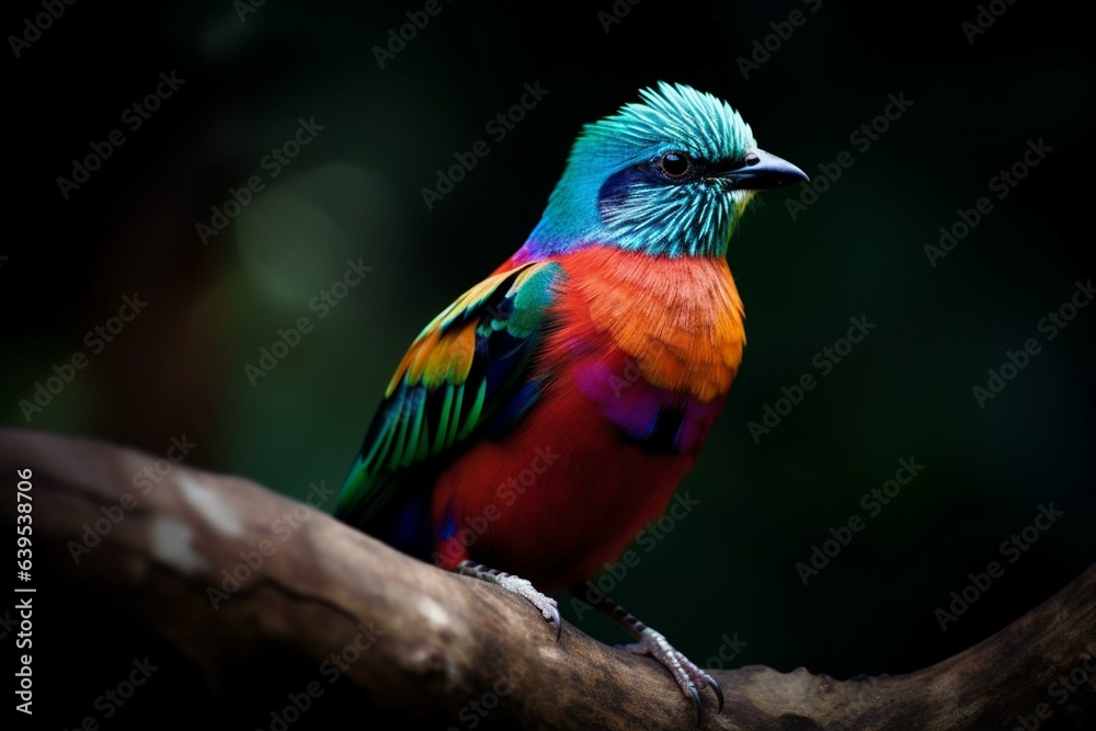 Beautiful and colorful bird. Generative AI