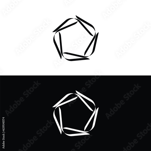 Black and white circle vector logo template design