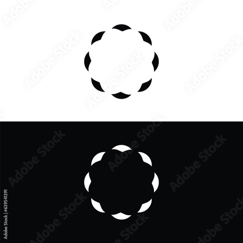 Black and white circle vector logo template design . Circle vector logo template design