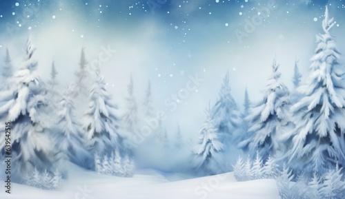 Winter landscape snow covered trees on a lake, lens flares, organic texture, joyful celebration of nature © esa