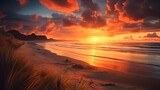 sunset on the beach, AI generative