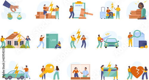 Property Division Icons Set