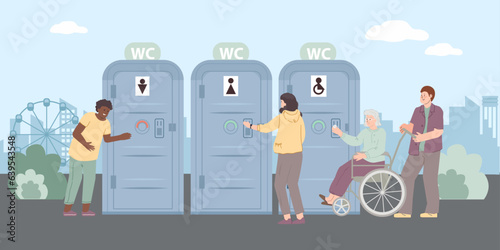 Public Street Toilet Flat Background