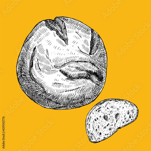 Hand-drawHand-drawn illustration of Bread, vectorn illustration of , vector photo