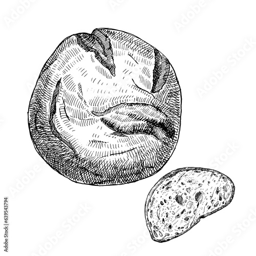Hand-drawHand-drawn illustration of Bread, vectorn illustration of , vector photo