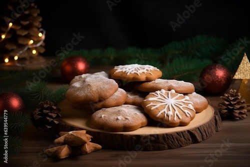 Christmas ginger biscuits. Generate Ai
