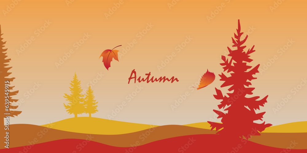 Background design with minimalist colors with an autumn theme.