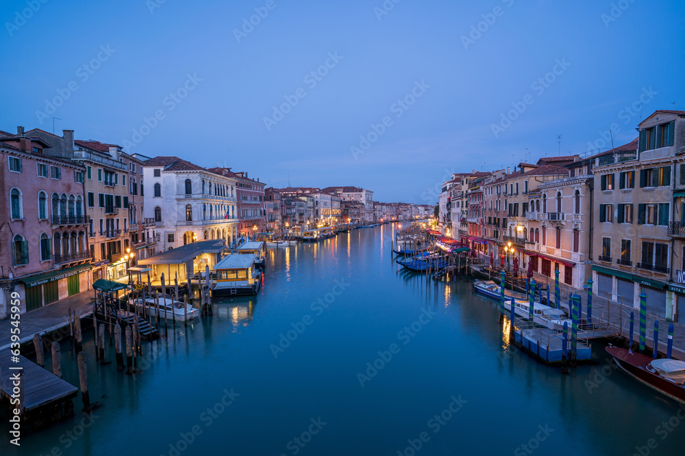 Grand Canal view from Rialto Bridge in Venice