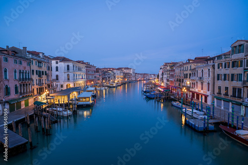 Grand Canal view from Rialto Bridge in Venice