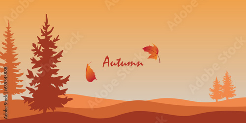 Background design with minimalist colors with an autumn theme.