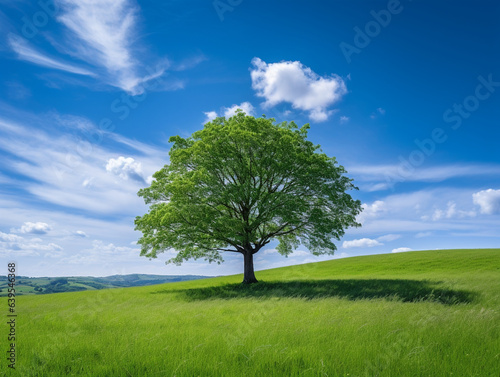 A Closed-Up Shot of A Giant Lone Tree in The Filed