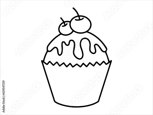 Food Cake Outline Illustration