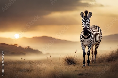 zebra at sunset © Vadim Andrushchenko