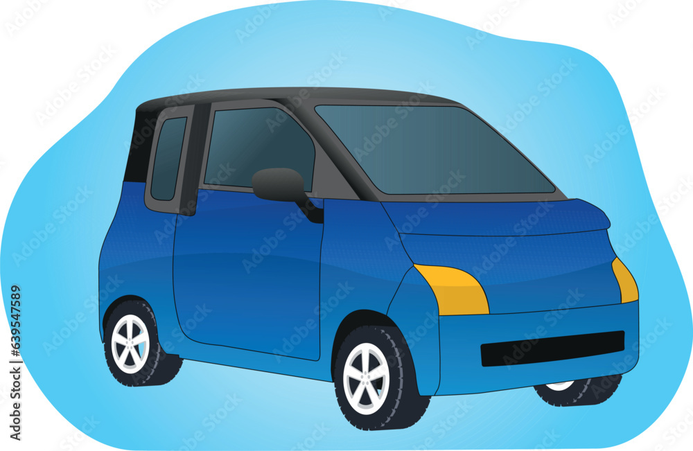 Electric car blue background vector