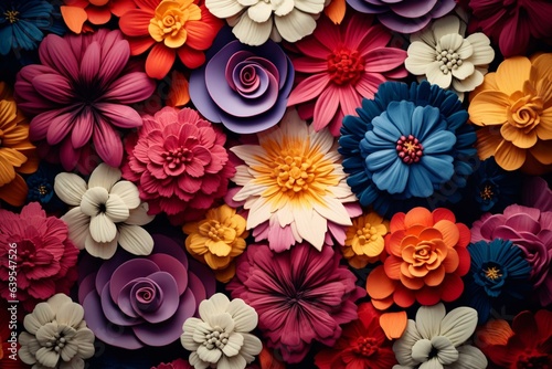 A collection of colorful flowers. Generative AI