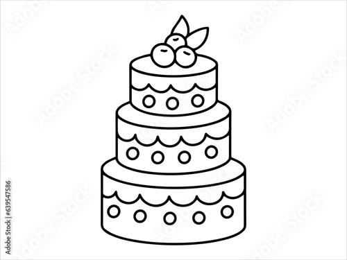 Birthday Cake Food Outline Illustration © PurMoon
