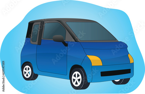 Electric car blue background vector