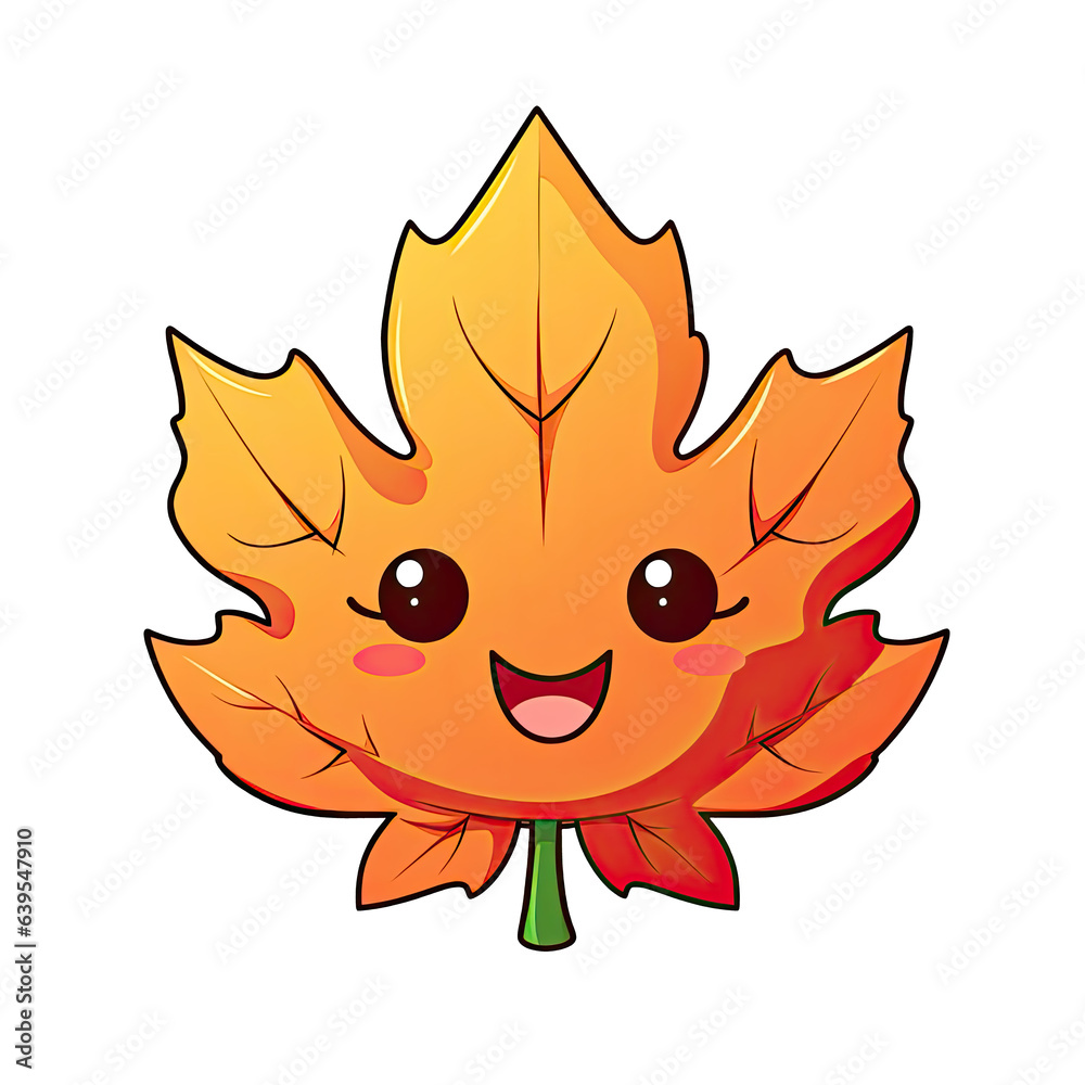 cute cartoon of maple falling leaves and the warmth of the changing colors in autumn season with this captivating