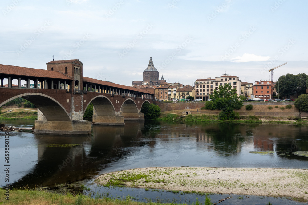 The Italian city of Pavia and the famous Ponte Coperto