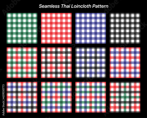 Vector Seamless Thai Loincloth Pattern background illustration colorfull style fabric