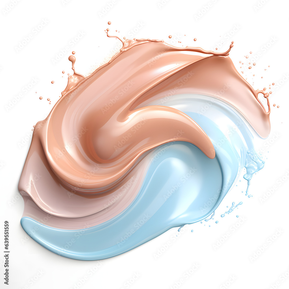 Swirl of splashing make-up foundation liquid pastel