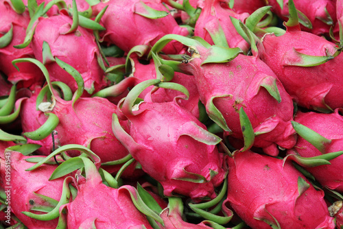 Fototapeta Naklejka Na Ścianę i Meble -  healthy eating exotic fruits red dragon fruit