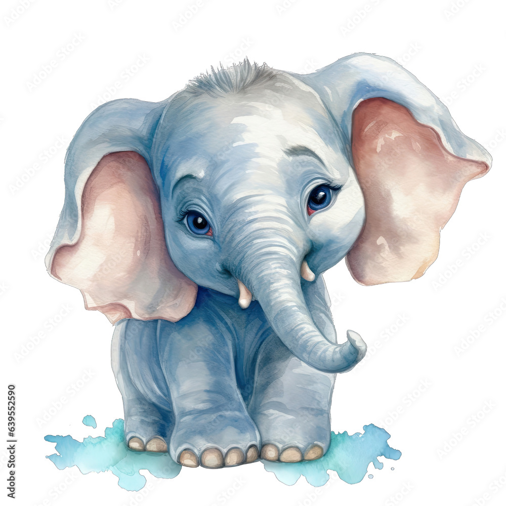 Innocent Baby Elephant Illustration