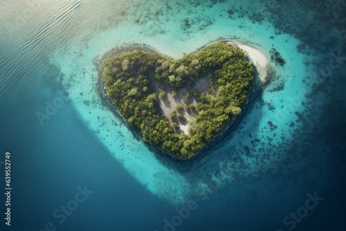Heart island shape nice. Generate Ai © nsit0108