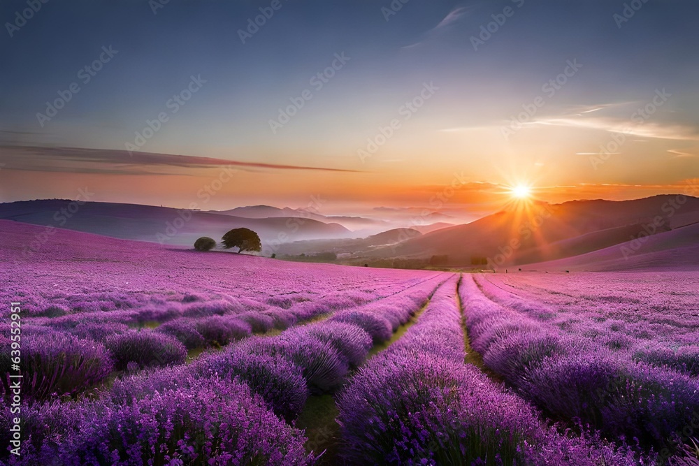 sunrise over field generated Ai. sunrise over field generated Ai.